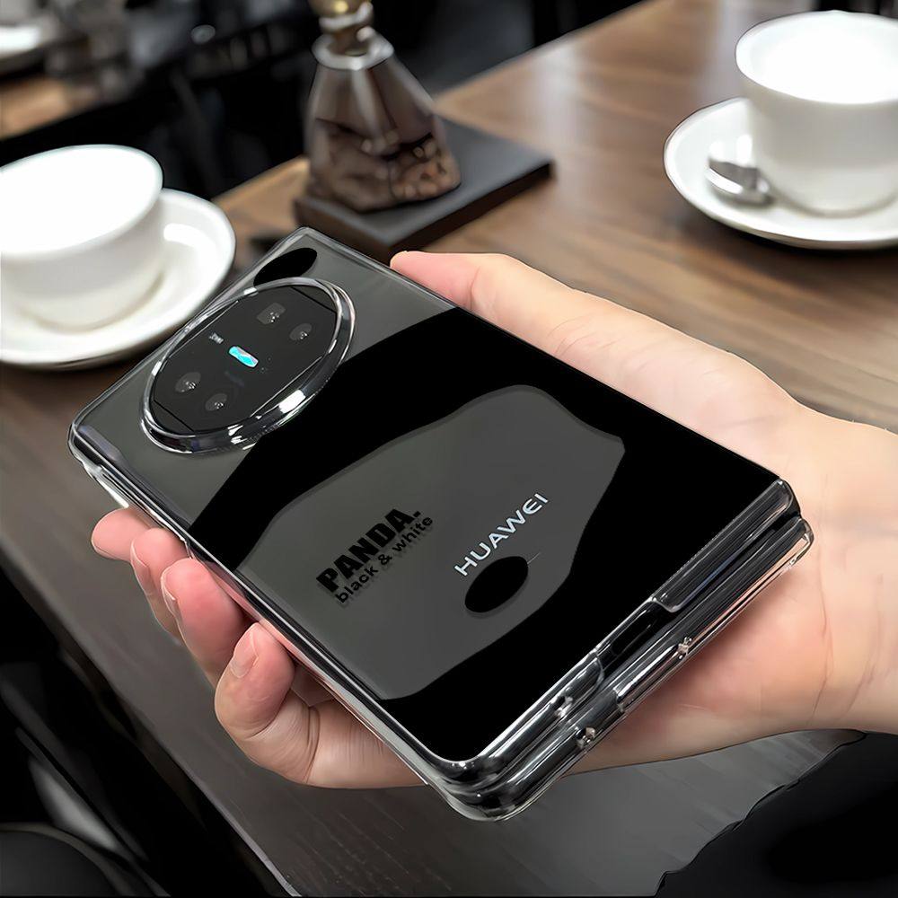 熊猫背影适用华为MateX5典藏版折叠屏手机壳MateX3典藏版透明硬壳
