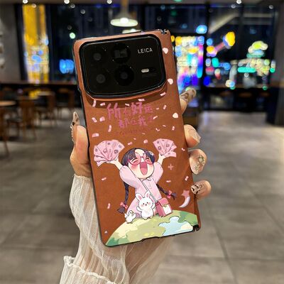 中轴磁吸适用小米MIXFold4折叠屏手机壳皮纹MIXFold3潮壳好运都