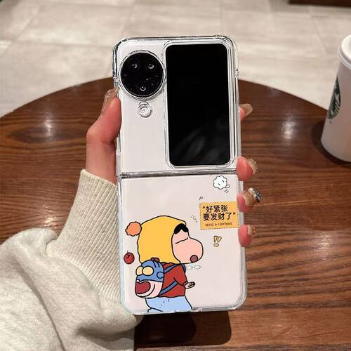 适用OPPO findN3 flip手机壳折叠屏透明保护套Zflip7发财蜡笔小新