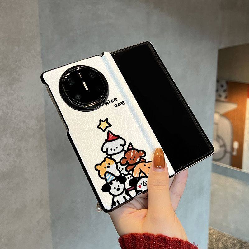 单后壳堆堆星星狗适用于华为mate x6手机壳折叠屏Mate x5中轴磁吸