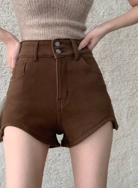 辣妹牛仔短裤女2024年夏季新款小个子高腰阔腿热裤小众设计感裤子