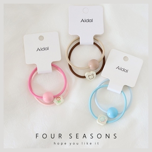 可爱卡通糖果色发绳花朵小熊皮筋少女心扎头绳学生橡皮筋发饰头饰