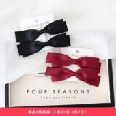 简约蝴蝶结刘海夹发夹网红少女鸭嘴夹马尾对夹韩系芭蕾风丝带顶夹