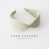 森系田园风绿色交叉发箍甜美简约纯色百搭头箍压发卡发饰外出头饰