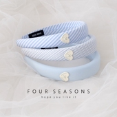 小清新夏日海盐蓝色格子发箍高颅顶海绵头箍学生发饰甜美少女头饰