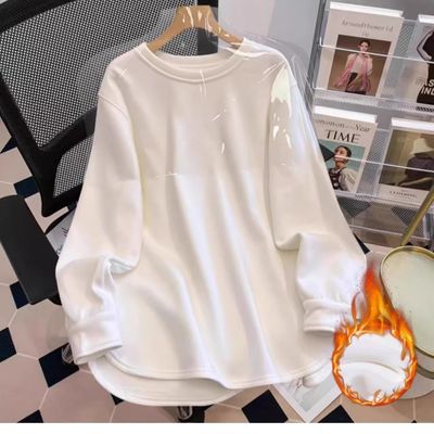 加绒加厚打底衫女秋冬欧货