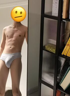 男士内裤性感纯欲白色三角裤中腰大码宽松棉透气运动纯色男短裤潮