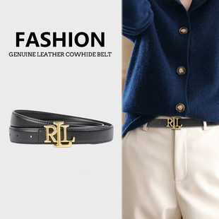 休闲裤 腰带女士款 饰配裙子开衫 装 字母牛皮真皮皮带 高级感复古新款