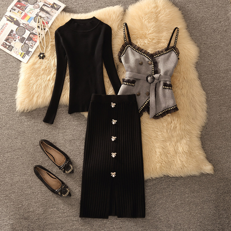 复古法式吊带背心马甲女裙套装2026秋冬新款显瘦收腰修身洋气时尚,女装/女士精品,时尚套装,淘宝优惠券,粉丝福利购,淘宝优惠卷