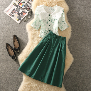 洋气法式衬衫+半身裙子两件套女2026春季新款时尚气质轻熟风套装