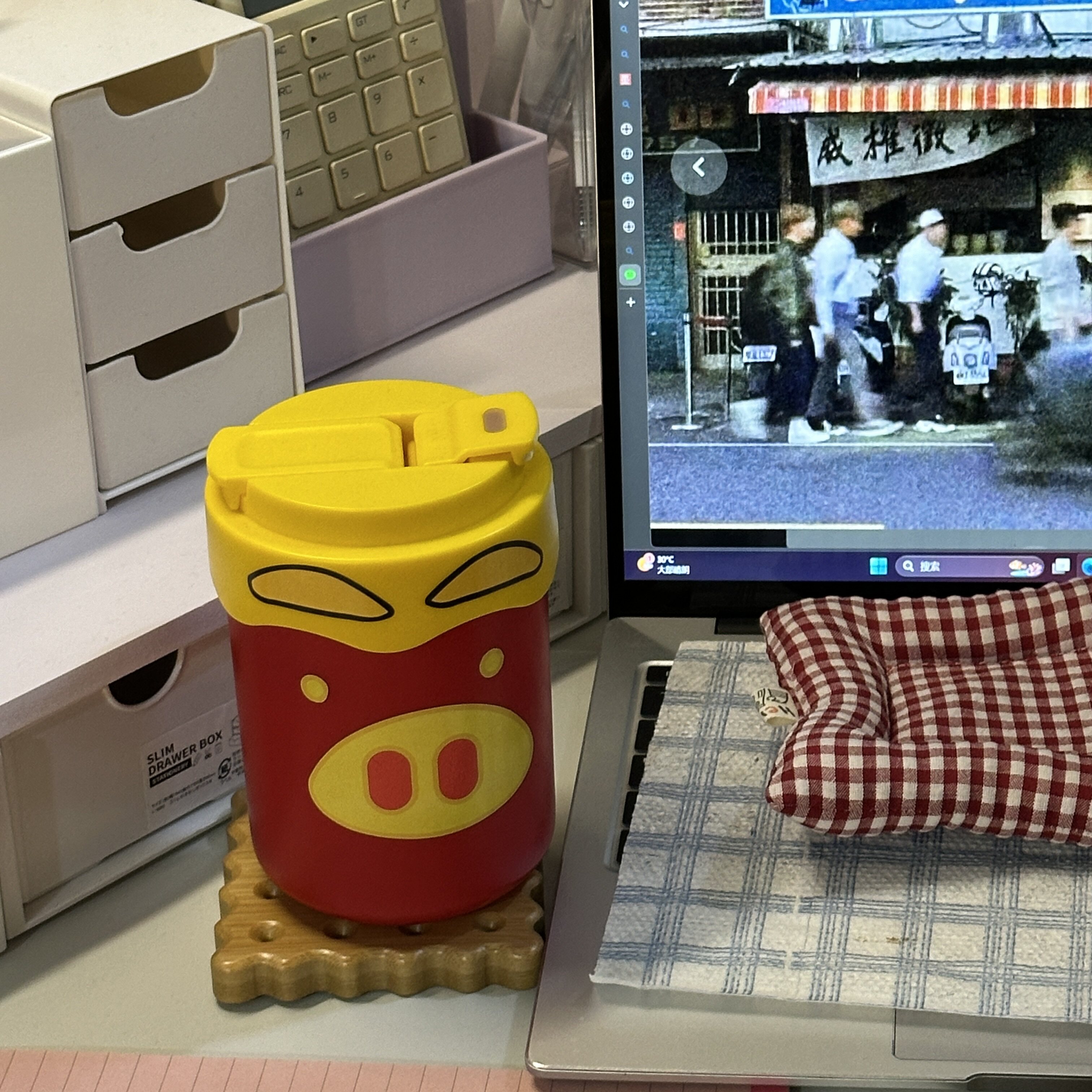 卡通吸管杯不锈钢便捷式外出直饮吸管双饮杯牛奶咖啡杯学生宿舍用