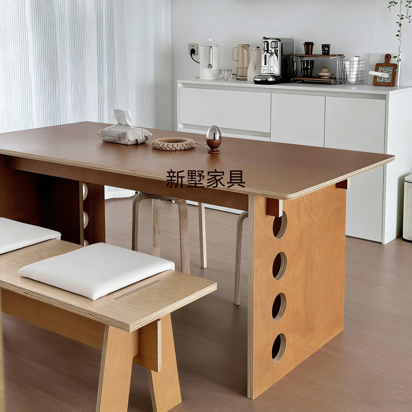 原木风工作室办公桌子会议桌现代简约海洋板洞洞桌子洽谈桌电脑桌,商业/办公家具,办公电脑桌,淘宝优惠券,粉丝福利购,淘宝优惠卷