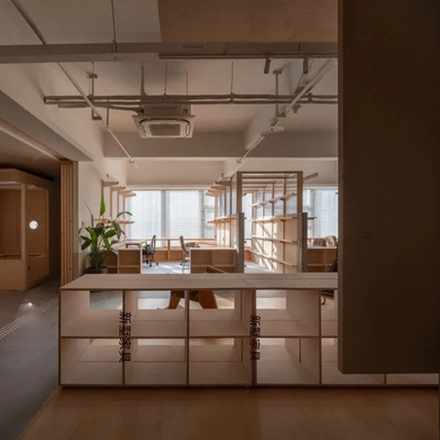 海洋板实木中岛台展示架落地组合书柜客厅收纳柜储物柜入户玄关柜