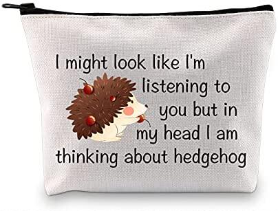 jinup hedgehog lover gift cute hedgehog cosmetic bag i am th