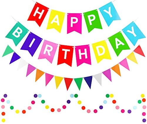 colorful happy birthday banner set gagaku birthday party dec