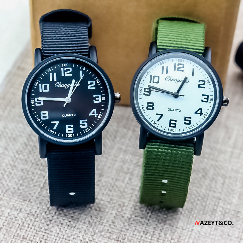 潮流运动儿童学生透气帆布手表