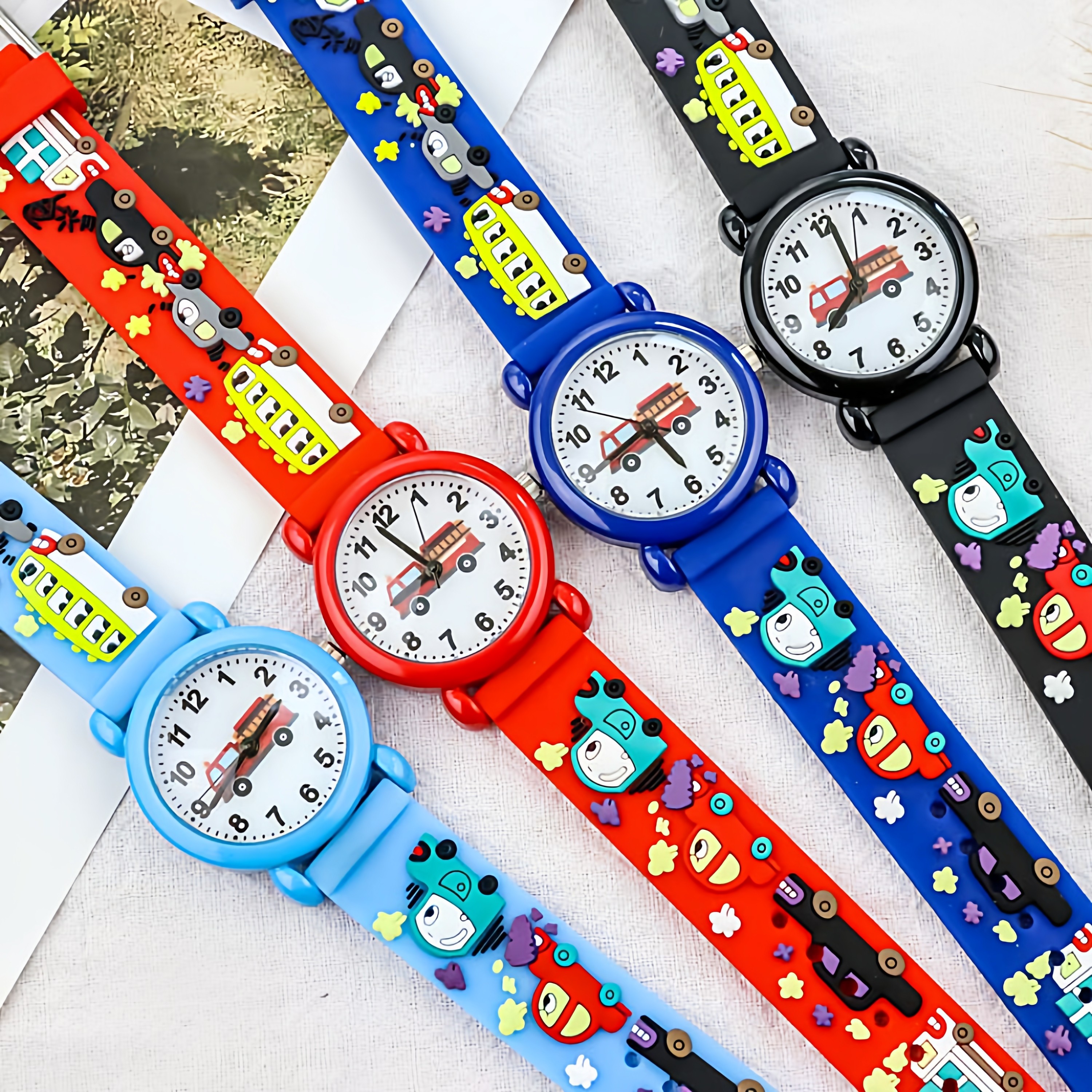 儿童卡丁车防水手表可爱消防车男女童石英电子表小朋友幼儿3-8岁,手表,国产腕表,淘宝优惠券,粉丝福利购,淘宝优惠卷