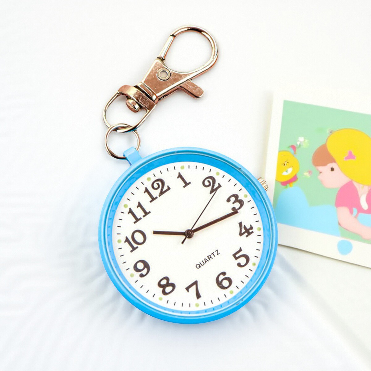 清晰大数字大表盘老人钥匙扣挂表学生考试实用表时尚石英表怀表