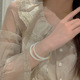倾尽年华ins珍珠蝴蝶叮当镯2件套手镯国潮古风简约镯子手饰女