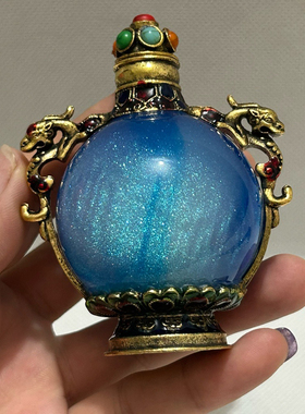 古玩收藏仿古铜鼻烟壶藏式特色手工艺品居家客厅装饰古玩摆件
