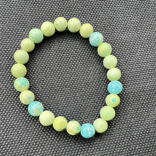 绿松石8毫米手串唐三彩绿松石圆珠手链 可缠绕佛珠手串念珠装饰