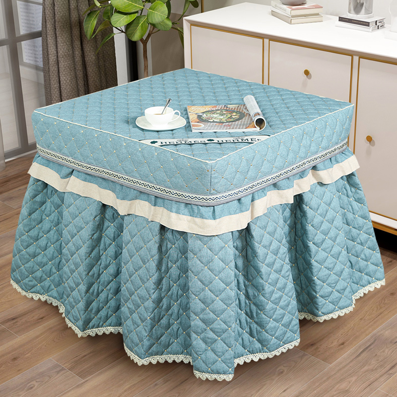 冬季电炉罩烤f火罩烤火炉被子加厚电暖炉桌子套正方形电烤炉桌布