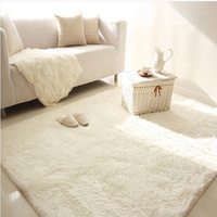 简约北欧长方形客厅茶几地毯白色长毛绒卧室床边床前地毯定制满铺