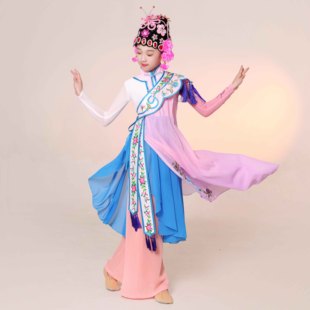 童装儿童女款艺道演出服赤伶舞蹈服古典舞俏花旦戏曲头饰古典飘逸