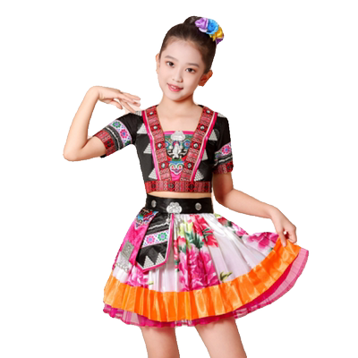 阿幸儿童苗族土家族演出服