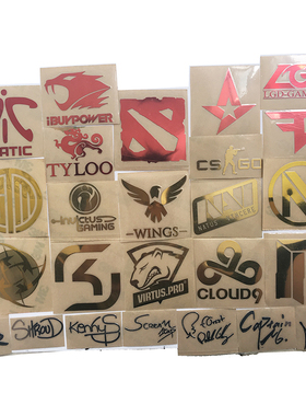 csgo周边dota2金属贴纸实体lol战队签名印花wings天禄vpibpIG金色