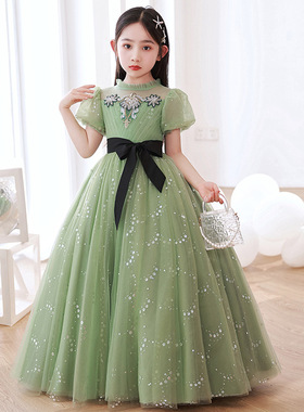 女童礼服新款轻奢小众儿童生日公主裙蓬蓬纱裙钢琴演奏演出服高端