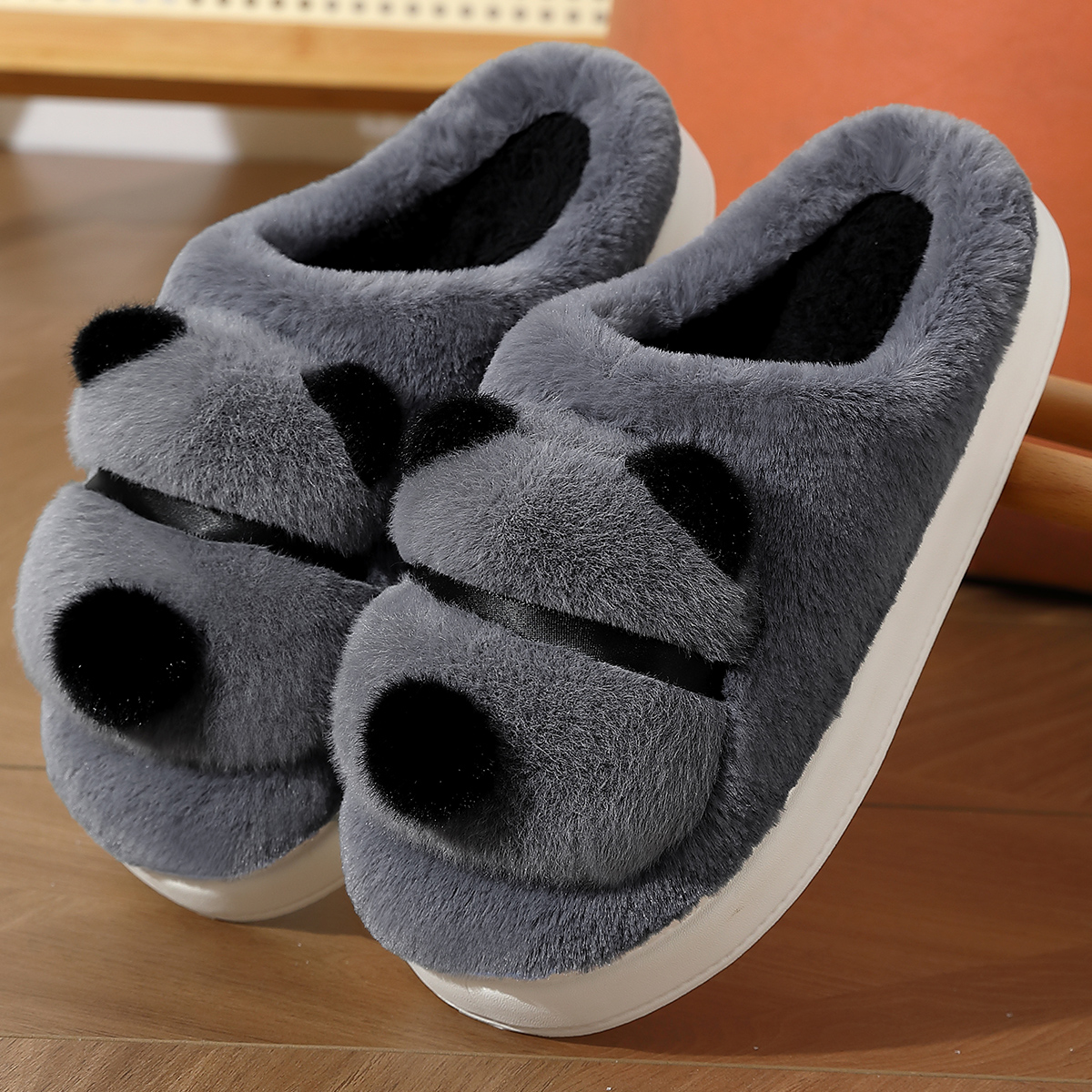 棉拖鞋男款秋冬厚底毛绒保暖