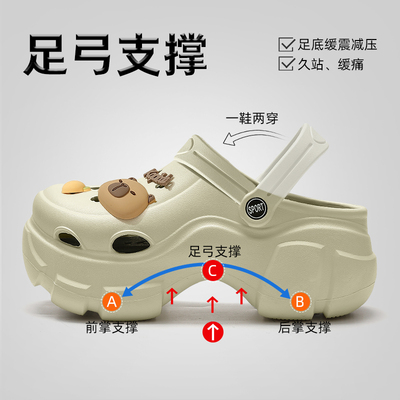 FTZ厚底洞洞鞋女款夏季外穿