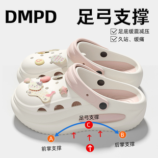 外穿 厚底防滑洞洞鞋 女款 沙滩足弓支撑eva防臭踩屎感包头凉鞋 夏季