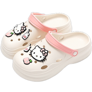 HelloKitty洞洞鞋女款夏季外穿2024新款厚底沙滩鞋三丽鸥凉拖鞋女