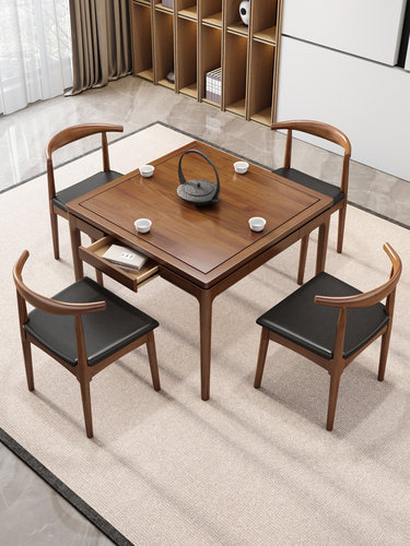 实木八仙桌新中式正方形餐桌椅组合四方桌茶馆茶桌棋牌桌吃饭桌子