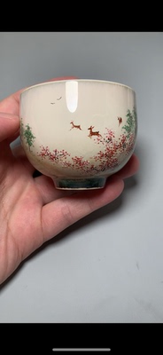 75ml景德镇陶瓷手绘山水茶杯主人杯品茗杯江西省高及工艺美术师绘