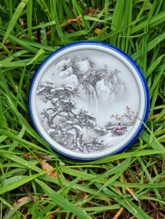 江西省高级工艺美术师王钢釉上彩雪景山水壶承高1.8cm直径9cm