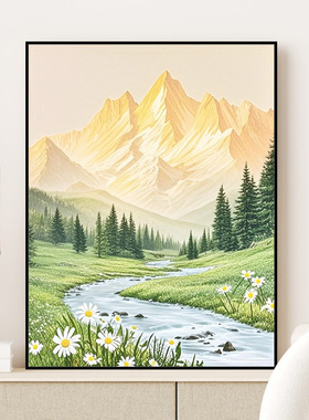 日照金山数字油画手工diy