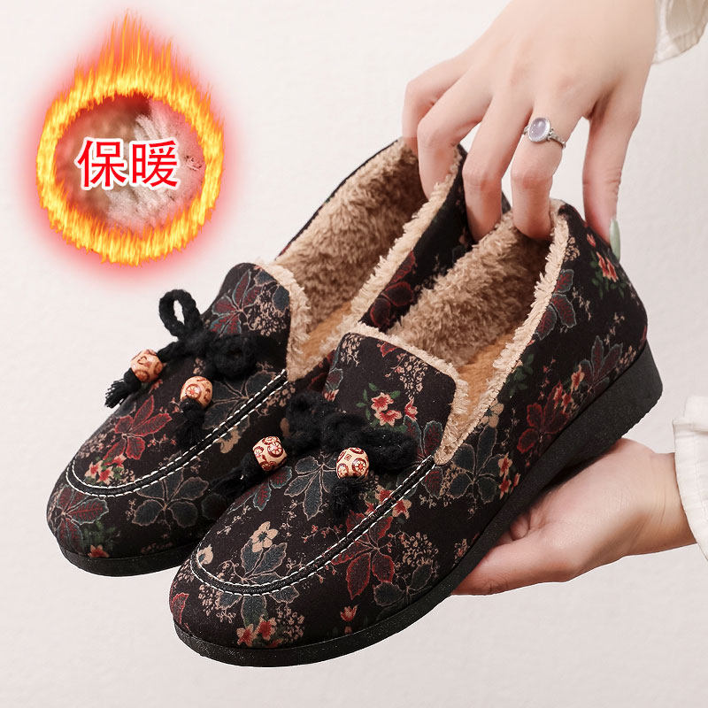 老北京布鞋女秋冬加绒新款正品保暖中老年豆豆棉鞋时尚百搭防滑,居家布艺,居家棉拖/棉鞋,淘宝优惠券,粉丝福利购,淘宝优惠卷