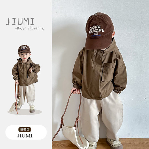 JIUMI男童春季森系韩版外套套装