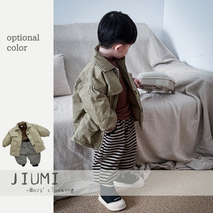 新款 套装 男童韩版 外套小童冬装 日系中长款 男宝宝加棉风衣2025冬季