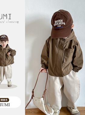 男童韩系连帽外套2026春季新款套装男宝宝洋气童装休闲工装裤