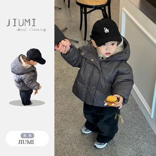 卫衣冬装 反季 白鸭绒面包服外套百搭牛仔裤 羽绒服男宝韩版 儿童冬季