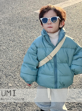 男童冬季宽松羽绒服2026冬季新款男宝宝帅气上衣中小童白鸭绒外套