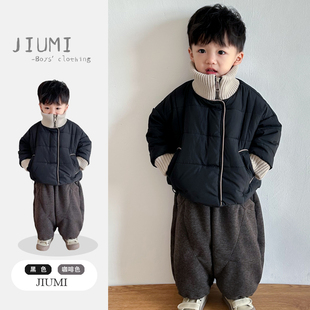 外套潮流童装 帅气冬装 棉袄夹克男宝加厚保暖棉衣男童韩版 儿童冬季