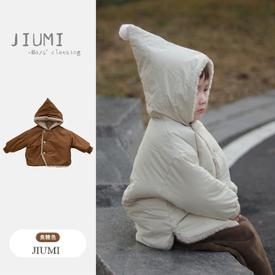 童装 韩版 宝宝羊羔绒上衣儿童加厚夹棉毛毛衣 2025新款 男童外套冬季