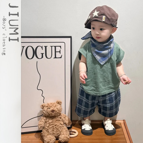 男童夏季新款纯色短袖T恤