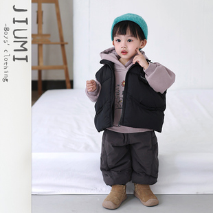 宝宝冬季 棉马甲外套儿童宽松洋气坎肩潮 加厚保暖背心男童女童韩版