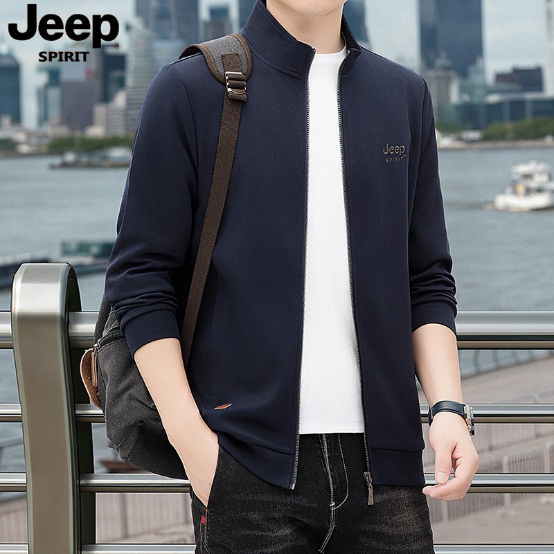 JEEP吉普2025秋季新款高端品牌男士户外运动外套宽松休闲立领卫衣